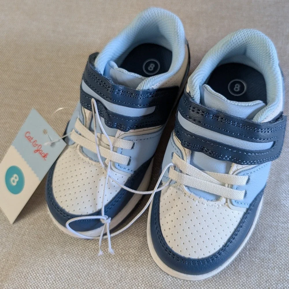 Cat & Jack Hudson Sneakers Toddler Size 8 Blue NWT Hook Loop Closure
